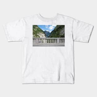 Friulian Dolomites with Foreground Barrier Kids T-Shirt